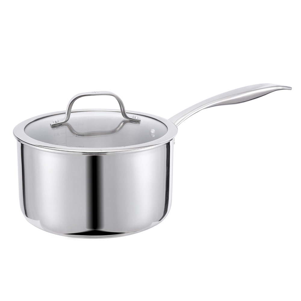 Cratiță cu un singur mâner lung de 18*10,5 cm, cu capac lat JY-18105SN