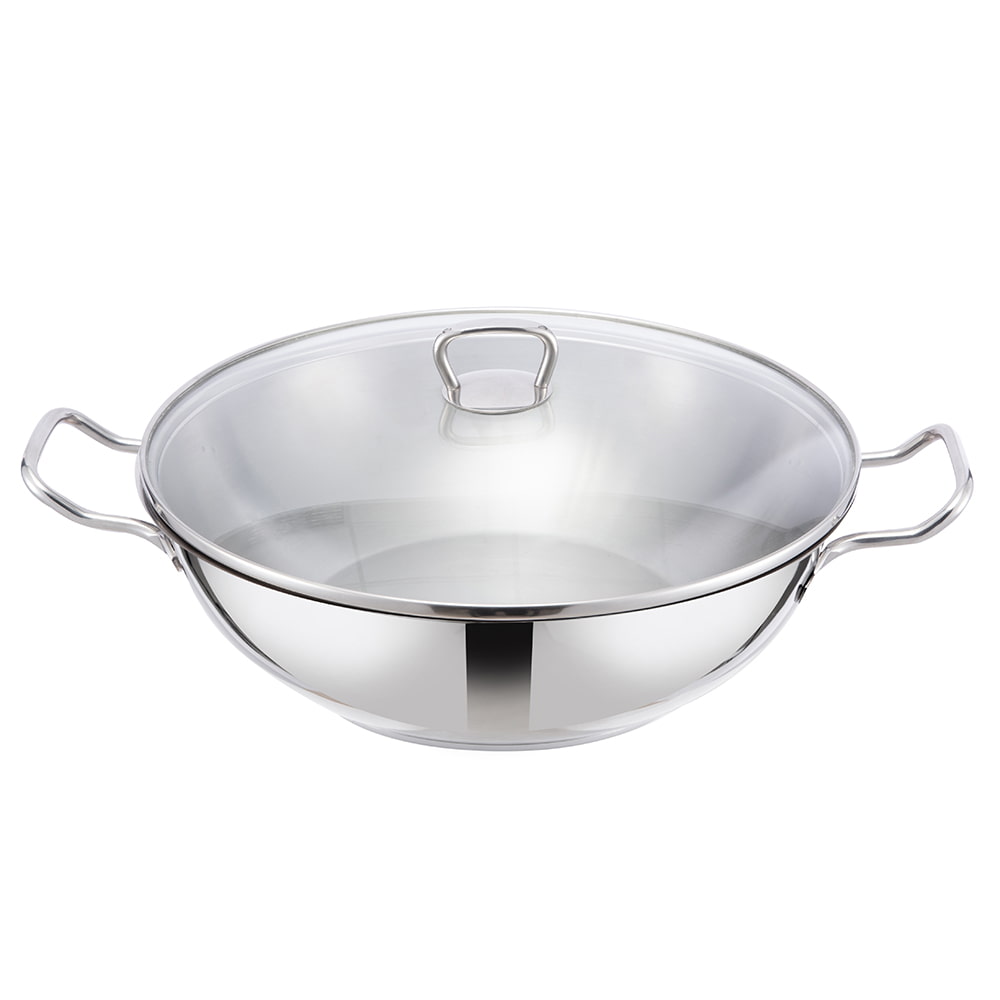 32*9CM Capac din sticlă mâner lateral dublu wok JY-3209ST